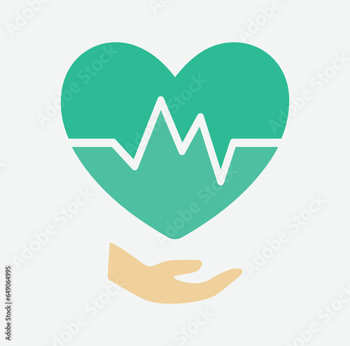 Mental Health, wellness, healthy, emotions, feelings, mind. Medicine, psychology, psychiatry. Icon, vector, illustration. Heart, care. Electrocardiogram, medical