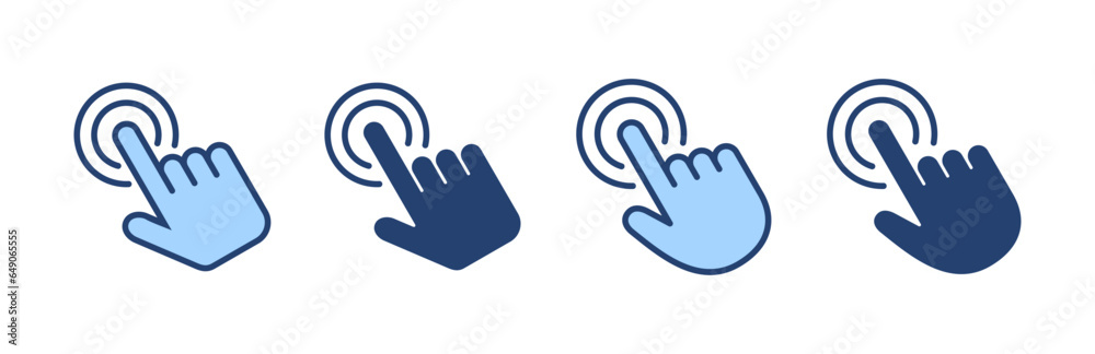 Hand click icon vector. pointer sign and symbol. hand cursor icon Hand click icon vector. pointer sign and symbol. hand cursor icon