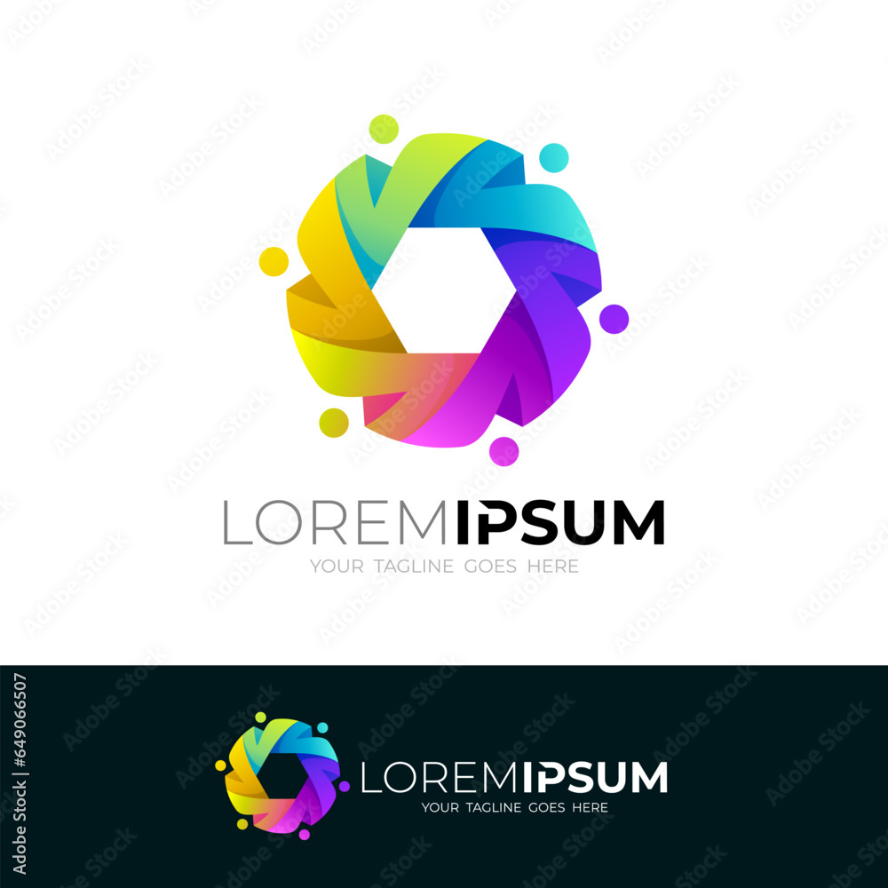 Charity icon, People care logo with colorful design vector Charity icon, People care logo with colorful design vector