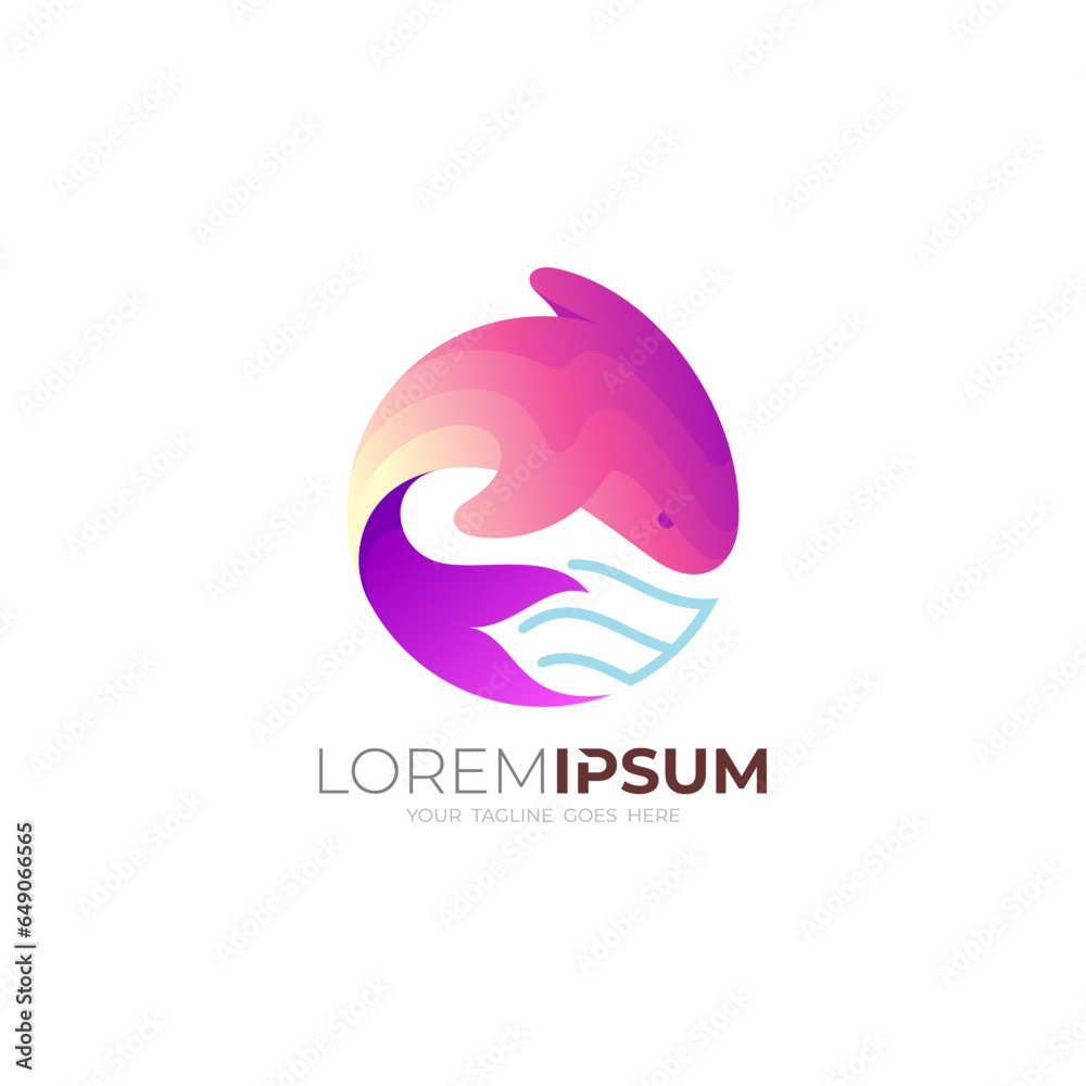 Marine life design template, fish and sea logo template Marine life design template, fish and sea logo template