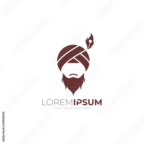 People face logo with simple, India food icon