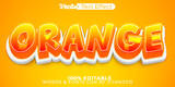 Orange Vector Text Effect Editable Alphabet Natural Healthy Exotic