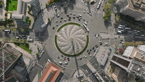 roundabount hovering over Madrid, the financial district stands as a testament to the city's economic resilience. 
 photo