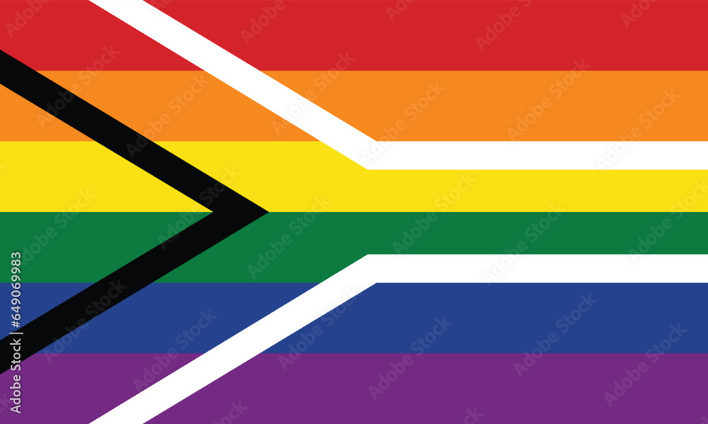Gay Flag of South Africa Pride Flag. The gay flag of South Africa is a pride flag that aims to reflect the freedom and diversity of South Africa and build pride in being an LGBTQ South African.