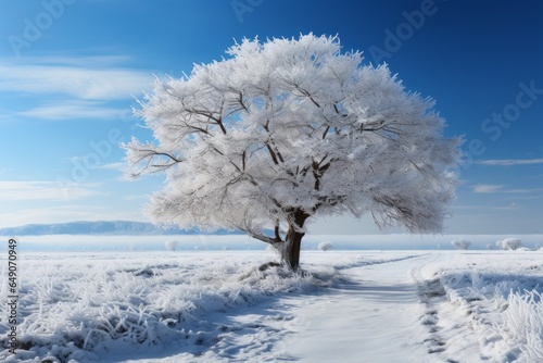 Stunning beauty of winter nature with snow during the holiday season. Merry christmas and happy new year concept © top images