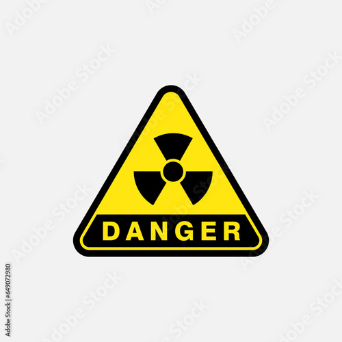 radioactive icon material element danger or risk simple flat design