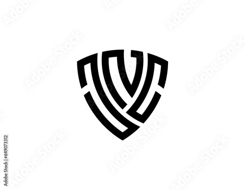 JNC creative letter shield logo design vector icon illustration
