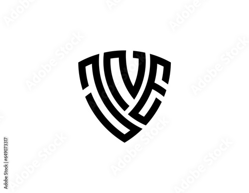 JNE creative letter shield logo design vector icon illustration photo