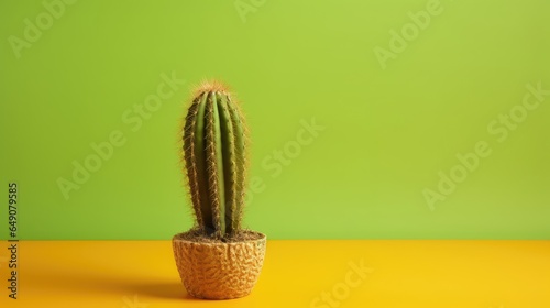 Vibrant Close-up of Cactus on Colored Background