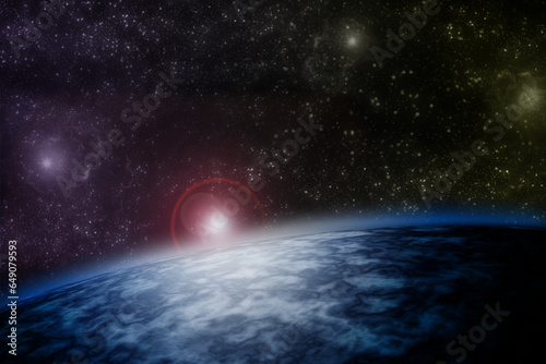 広大な宇宙空間に浮かぶ惑星