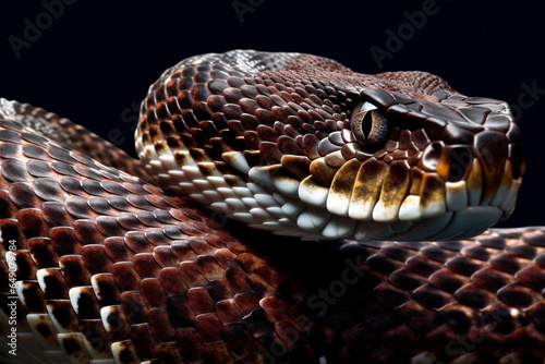 portrait of a 3d poisonous snake