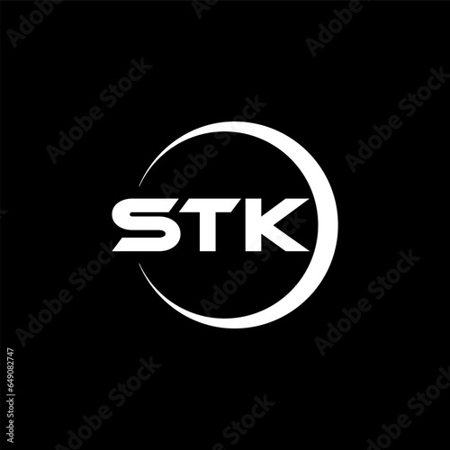 STK letter logo design with white background in illustrator, cube logo, vector logo, modern alphabet font overlap style. calligraphy designs for logo, Poster, Invitation, etc. photo