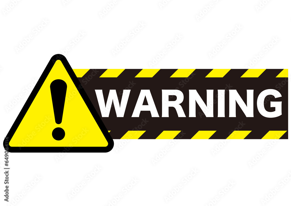 Obraz premium 警告, 危険, 危ない, 注意, 禁止, 注目, 違反, 取扱注意, 違法, 警報, 警戒, 要注意, 忠告, ビックリマーク, 立入禁止, 進入禁止, ラベル, 注意喚起, 看板, シール, ステッカー, 標識, 目立つ, 用心, アイコン, マーク, サイン, 注意マーク, 記号, ピクトグラム, デザイン, エクスクラメーション, 印, 驚き, ピクト, イラスト, 黄色, 黒, 発見