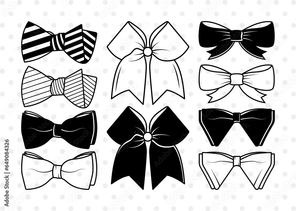 Bow Silhouette, Bow Baby Svg, Bow Tie Svg, Bow Baby Girl Svg, Ribbon