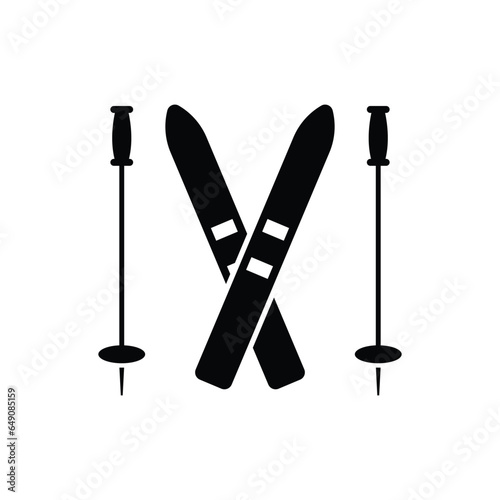 Skis icon design. ski equipment icon. isolated on white background. vector illustration