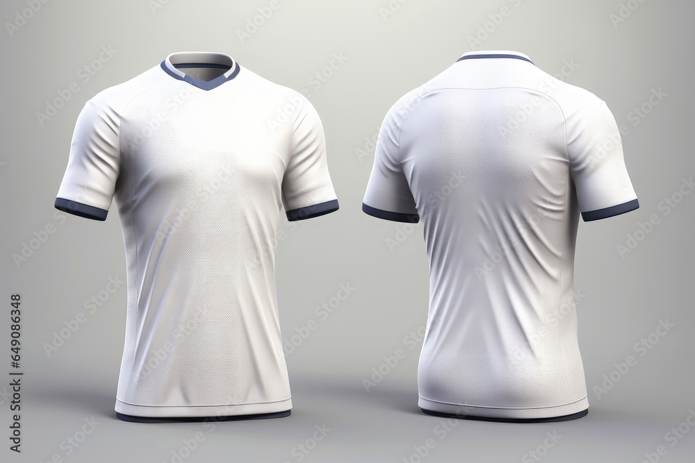 Mockup sports football team uniforms white shirt