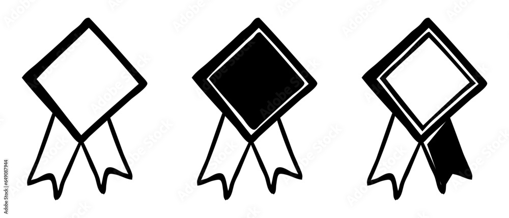 simple vector square badge doodle hand draw sketch, set 3 simple vector square badge doodle hand draw sketch, set 3