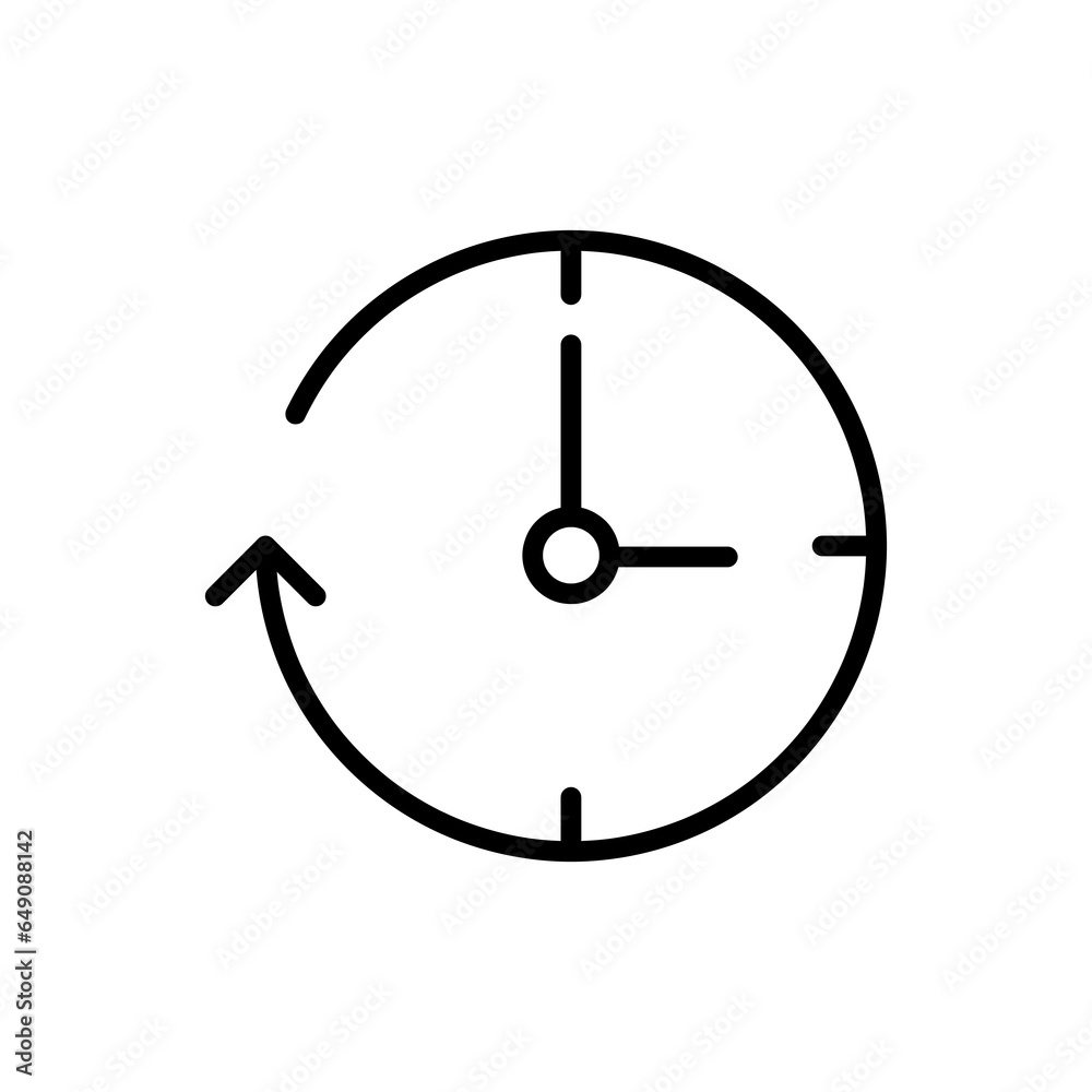 clock arrowicon vector, liner flat icon on white background..eps clock arrowicon vector, liner flat icon on white background..eps