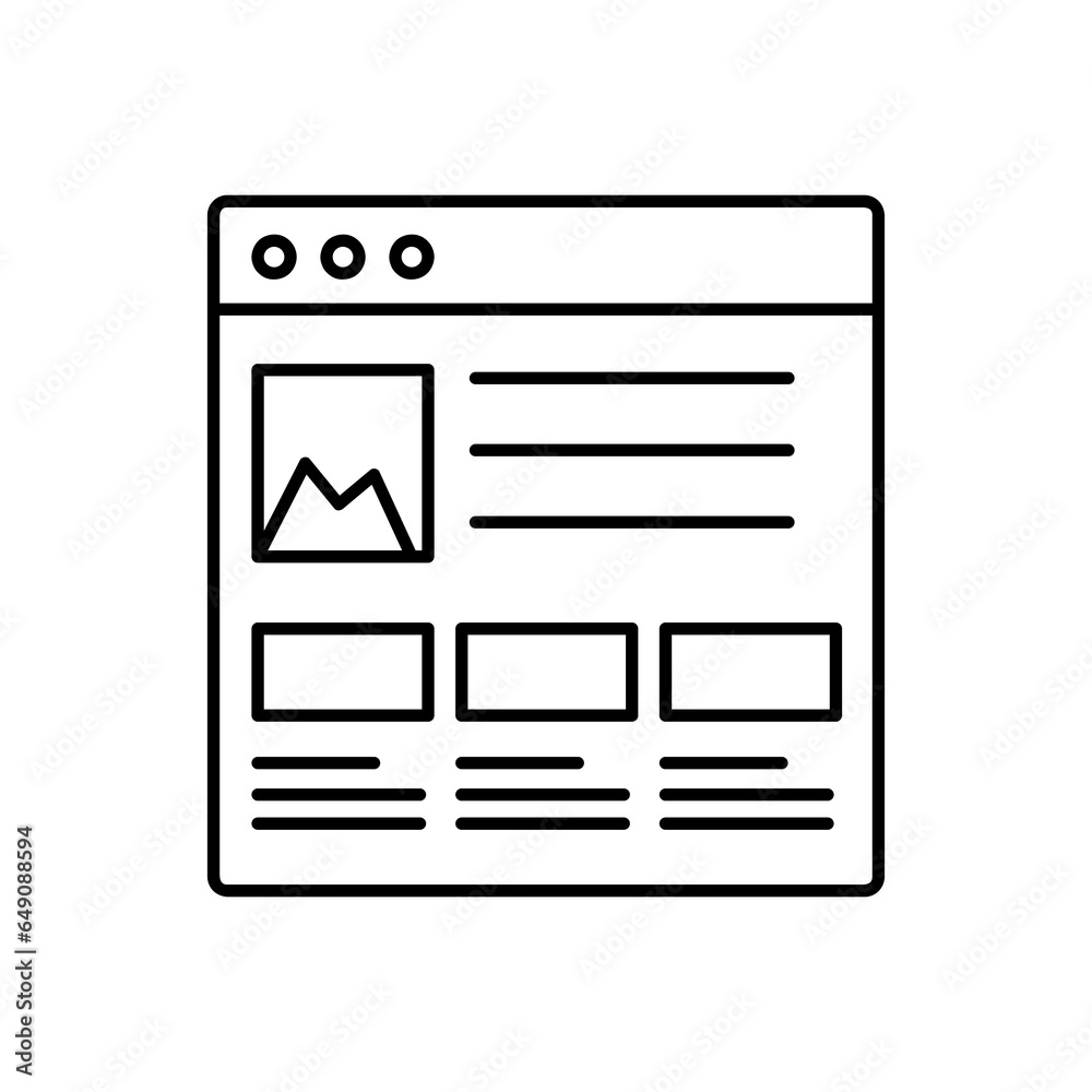 Web page browser report outline icon, Browser window icon. Internet page symbol. Website empty template sign. flat icon..eps Web page browser report outline icon, Browser window icon. Internet page symbol. Website empty template sign. flat icon..eps