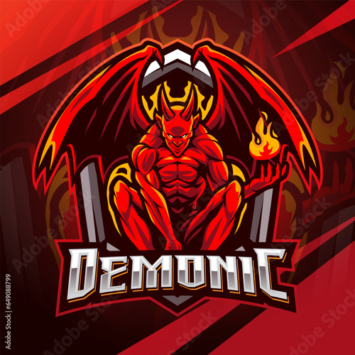 Demonic esport mascot logo design