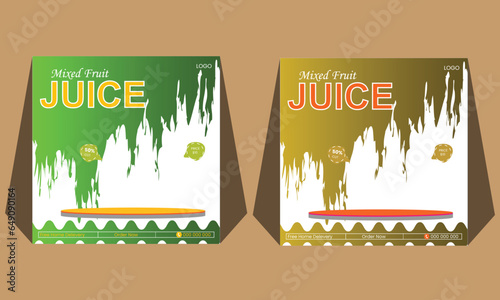 Mixed fruit Juice drink menu template for restaurant promotion.
