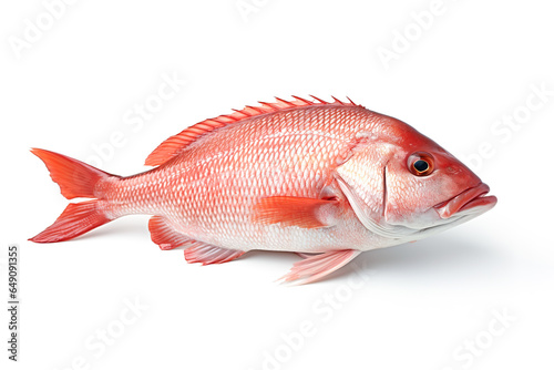 Image of red snapper on a white background. Animals. Illustration, Generative AI.