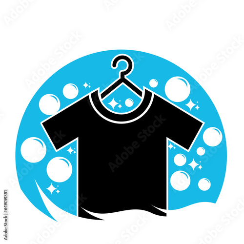 laundry silhouette icon design. Laundry cleaning service logo vector illustration
