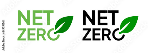 Net zero label stamp design leaves net zero carbon eco stamp symbol