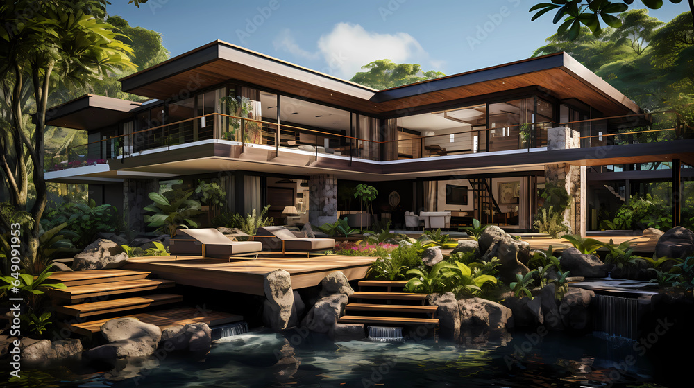 Contemporary Villa with Bamboo Garden