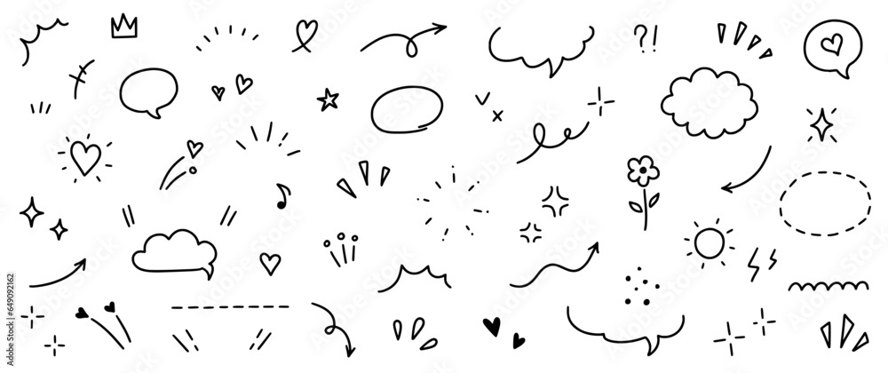Cute line icon sketch element. Hand drawn line sketch text decoration ...