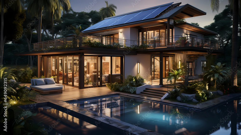 Eco-Friendly Villa with Solar Panels