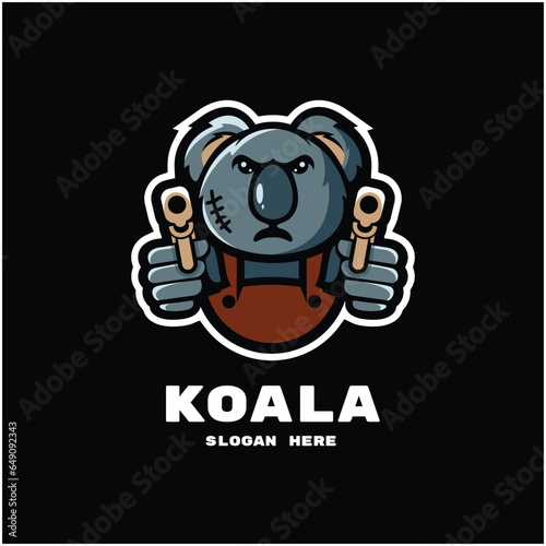 koala killer mascot vector