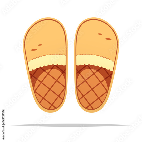 Warm slippers vector isolated illustration 