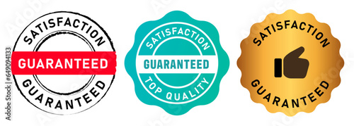 Satisfaction guaranteed guarantee stamp emblem seal vector illustration sign label