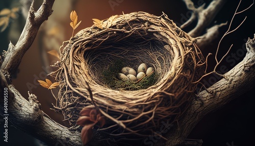 birds nest on a branch © ranchuryukin