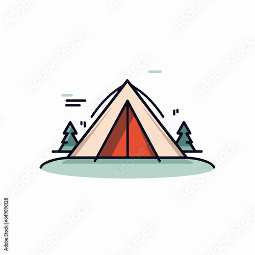 simple logo of tent , vector art