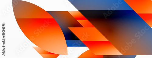 Abstract masterpiece formed by delicate interplay of circles, squares, and triangles. Geometric elements converge in harmonious chaos, evoking sense of modern creativity. Symphony of shapes