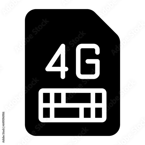 sim card glyph icon