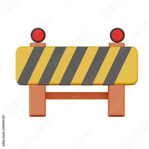 barrier construction 3D Illustration