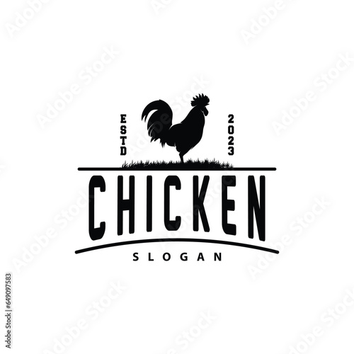 Chicken Logo, For Roast Chicken Restaurant, Farm Vector, Simple Minimalist Design For Restaurant Food Business