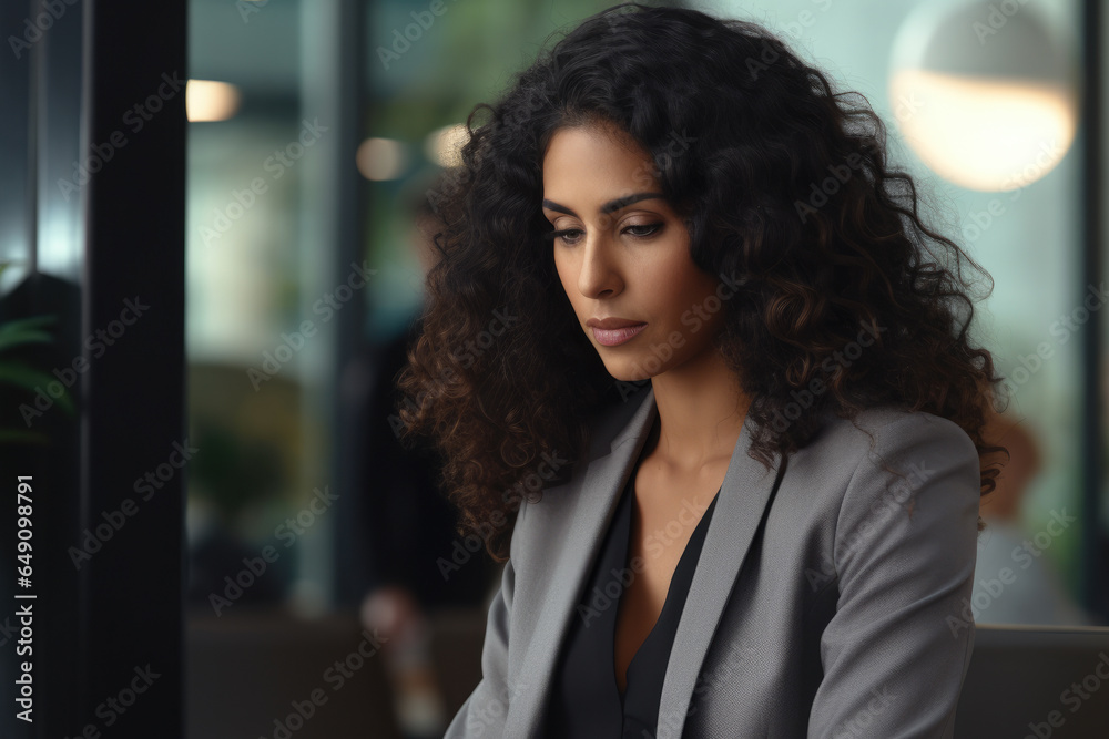 Woman sitting at table using laptop computer. This image can be used to depict technology, remote work, or online communication. Woman sitting at table using laptop computer. This image can be used to depict technology, remote work, or online communication.