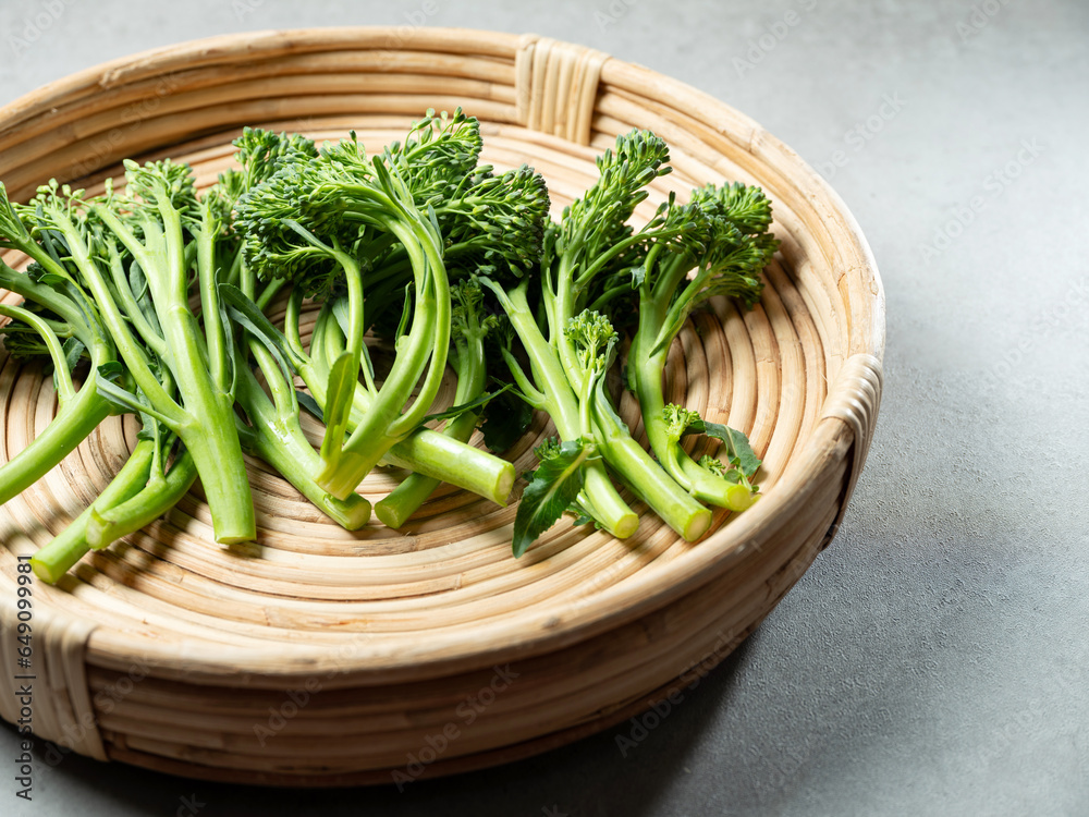 A bunch of fresh stick broccoli A bunch of fresh stick broccoli
