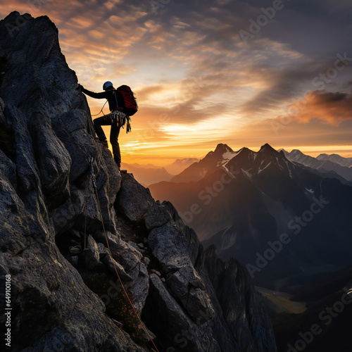 rock climber on a rock