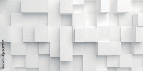 Abstract arrangement of white cube boxes, offering a futuristic perspective