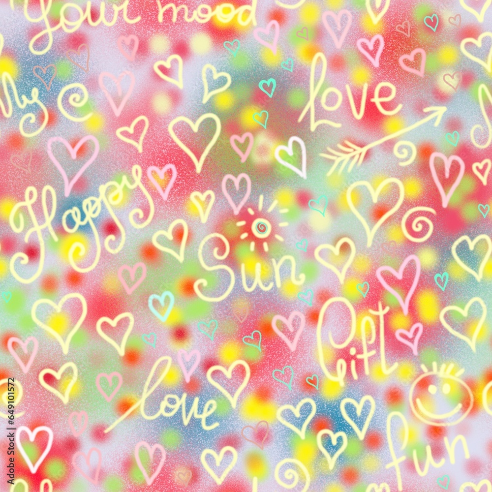 love valentines hearts seamless abstract pattern background fabric fashion design print wrapping paper 