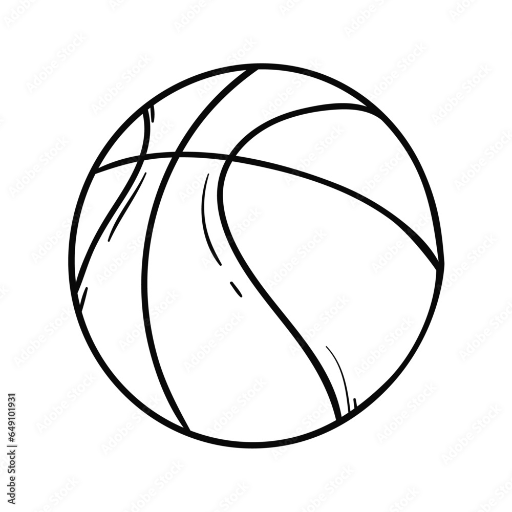 Vector hand drawn basket ball on white Vector hand drawn basket ball on white