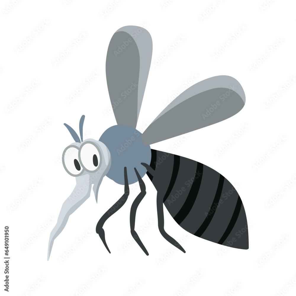 Vector illustration of cute mosquito cartoon Vector illustration of cute mosquito cartoon