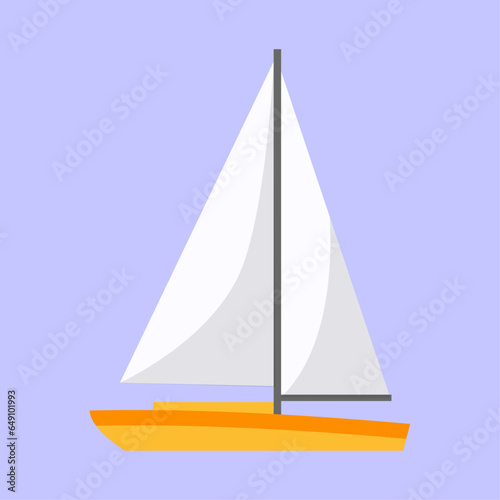 Fototapeta Naklejka Na Ścianę i Meble -  Vector yacht icon in flat style on a white background