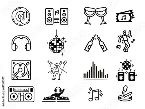 Icon Disco and music DJ illustration vector. Can be edited again