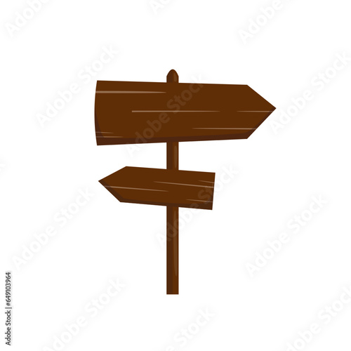 An illustration of wooden direction sign